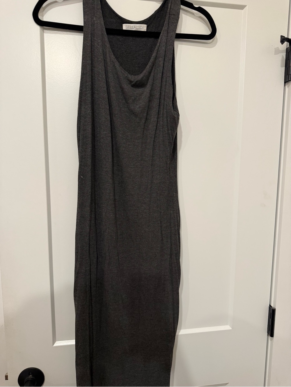 Stella Luce Dark Charcoal Sleeveless Maxi Dress